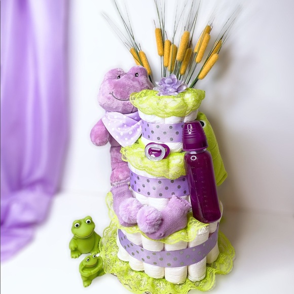 Frog Diaper Cake Girl Diaper Cake